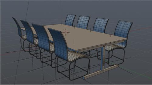 Simple Office Desk and Chairs preview image